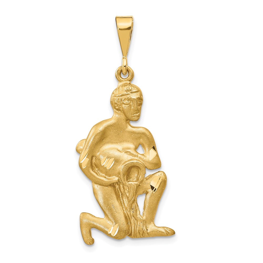 10k Satin Aquarius Zodiac Charm (10ZC474)