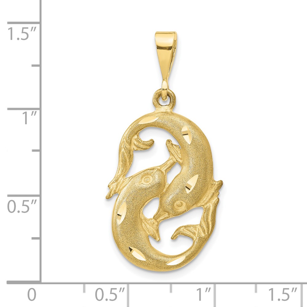 10k Pisces Zodiac Charm (10ZC475)