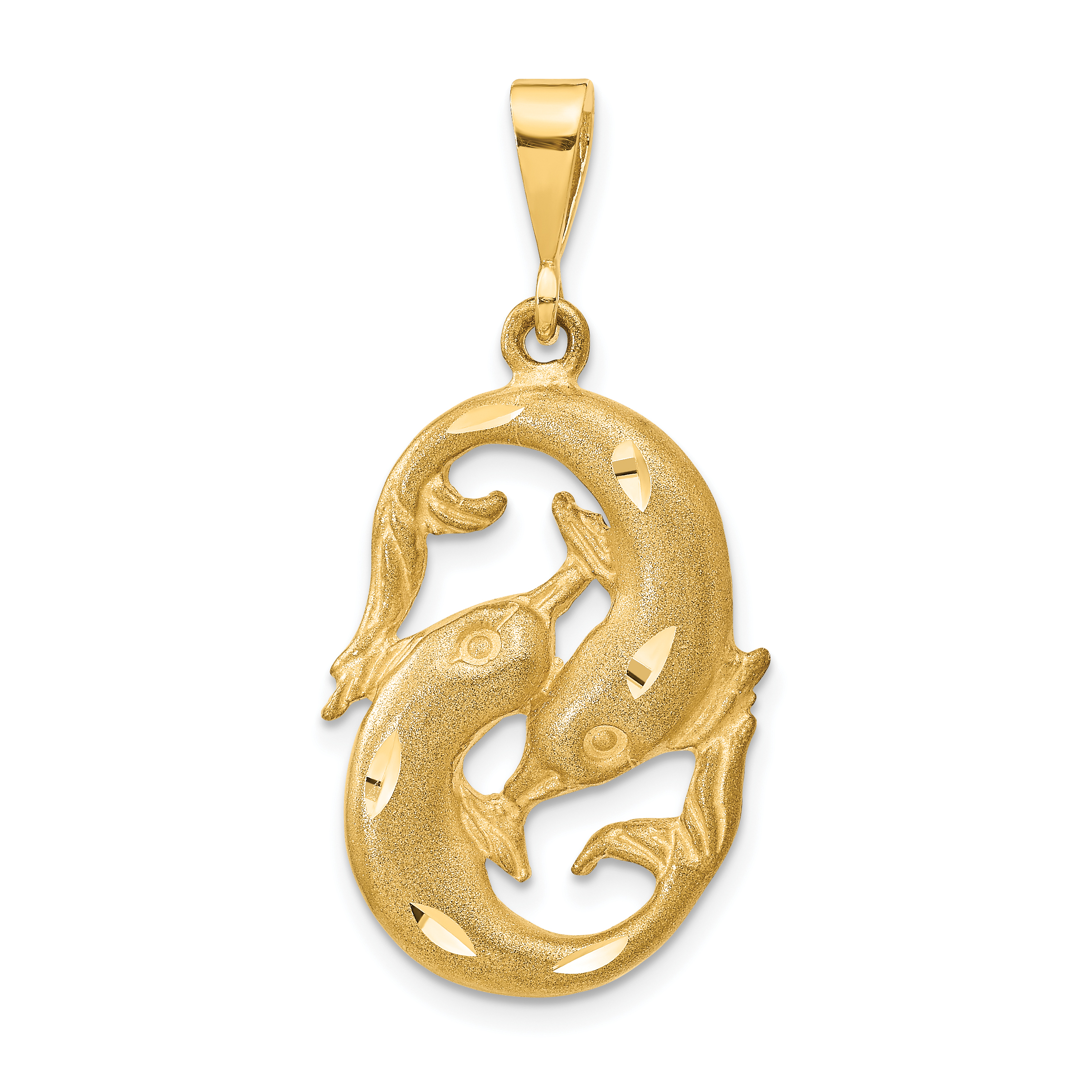 10k Pisces Zodiac Charm (10ZC475)