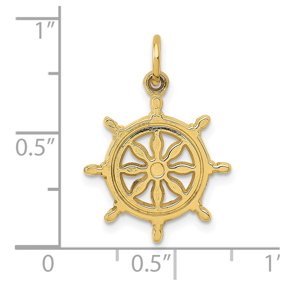 10k Ships Wheel Charm (10ZC488)