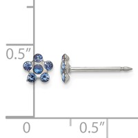 Inverness Stainless Steel Blue Crystal Flower Post Piercing Earrings view 4