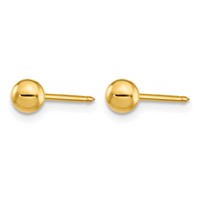Inverness Stainless Steel 24K Gold-plated 4mm Ball Post Piercing Earrings view 2