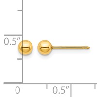 Inverness Stainless Steel 24K Gold-plated 4mm Ball Post Piercing Earrings view 4