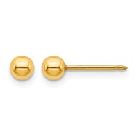 Inverness Stainless Steel 24K Gold-plated 4mm Ball Post Piercing Earrings view 1