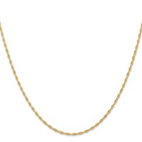 14K Yellow Gold Carded 1.55mm Cable Rope Chain with Spring Ring Clasp - 16in view 2