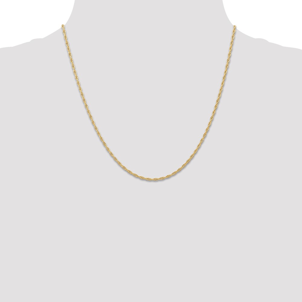 14K 20 inch Carded 1.55mm Cable Rope with Spring Ring Clasp Chain (11RY-20)