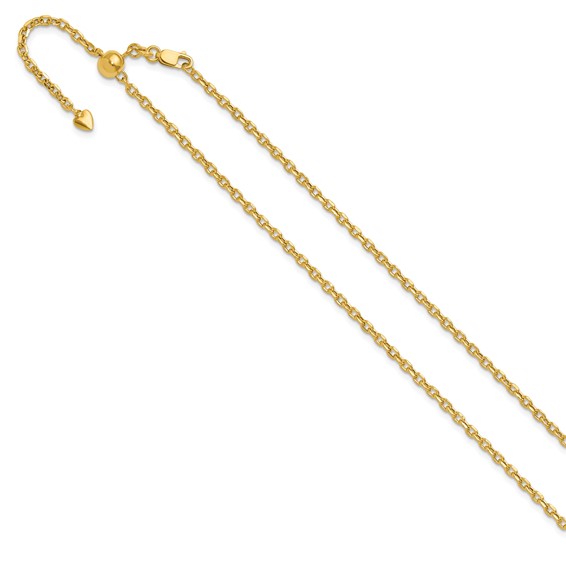 Leslie's Adjustable Semi Solid Diamond-Cut Cable Chain