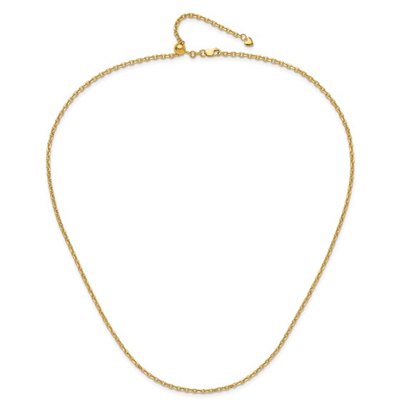 Leslie's Adjustable Semi Solid Diamond-Cut Cable Chain