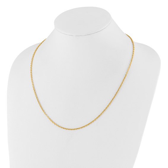 Leslie's Adjustable Semi Solid Diamond-Cut Cable Chain