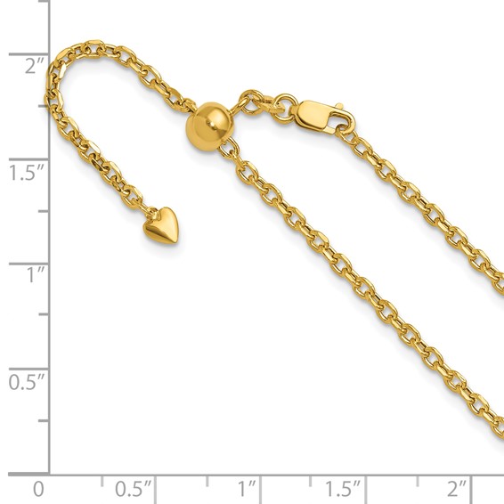 Leslie's Adjustable Semi Solid Diamond-Cut Cable Chain