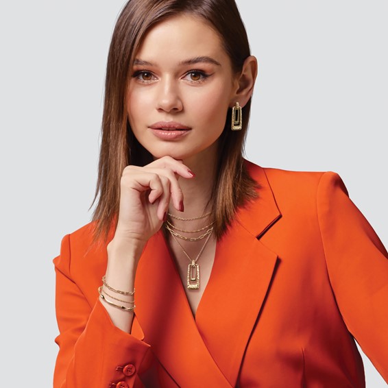 Leslie's Adjustable Semi Solid Diamond-Cut Cable Chain