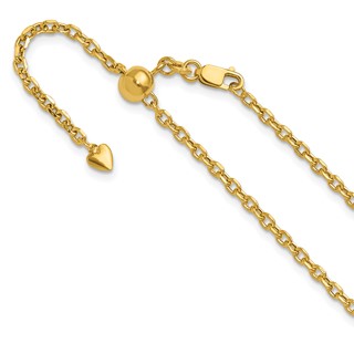 Leslie's Adjustable Semi Solid Diamond-Cut Cable Chain