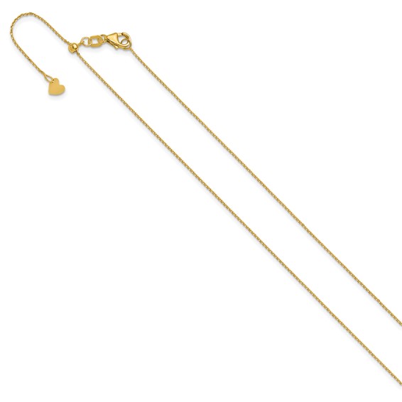 Leslie's Gold Diamond-cut Round Cable Adjustable Chain