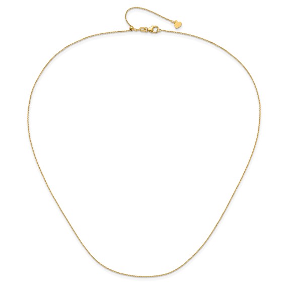 Leslie's Gold Diamond-cut Round Cable Adjustable Chain
