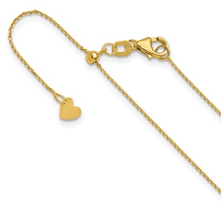 Leslie's Gold Diamond-cut Round Cable Adjustable Chain