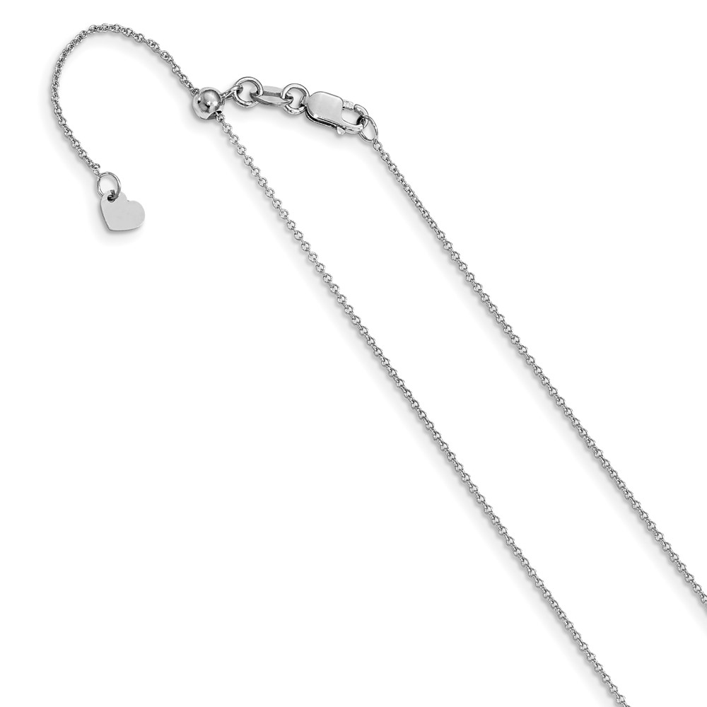 Pre-owned Superdealsforeverything Real 14kt White Gold Adjustable .7mm Round Cable Chain; 30 Inch; Lobster Clasp