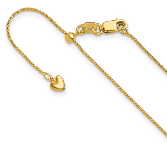 Leslie's 14K Adjustable .85mm Wheat Chain