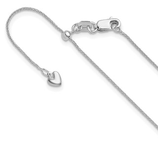 Leslie's 14K White Gold Adjustable .85mm Wheat Chain