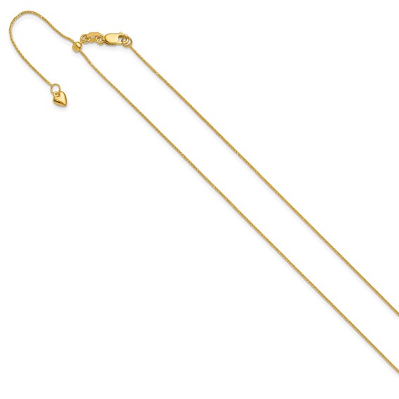 Leslie's 14K Adjustable .8mm D/C Wheat Chain