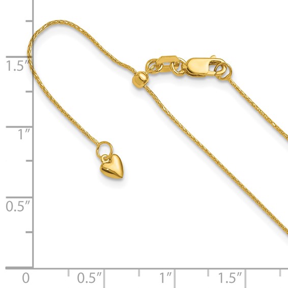 Leslie's 14K Adjustable .8mm D/C Wheat Chain