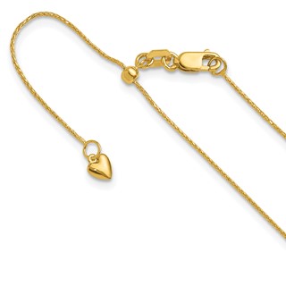 Leslie's Gold Diamond-cut Wheat Adjustable Chain