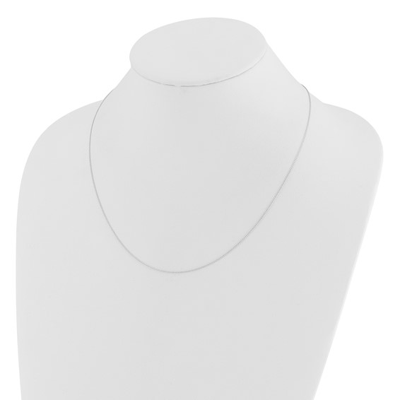 Leslie's 14K White Gold Adjustable .8mm D/C Wheat Chain