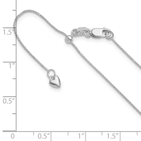 Leslie's 14K White Gold Adjustable .8mm D/C Wheat Chain