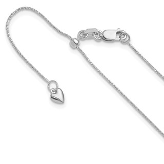 Leslie's 14K White Gold Adjustable .8mm D/C Wheat Chain