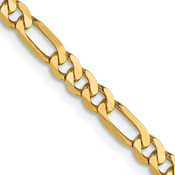 Leslie's 14K 3mm Flat Figaro Chain