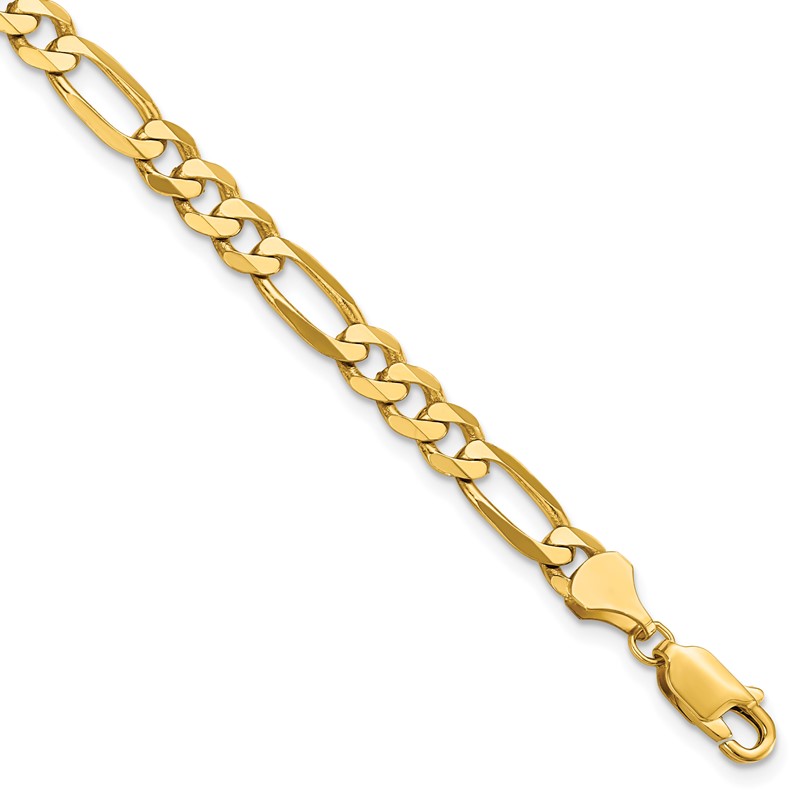 14K 5.50mm Flat Figaro Chain