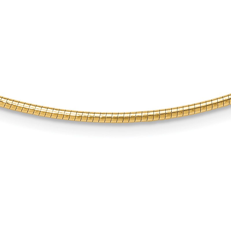 14K 2mm Round Omega Necklace