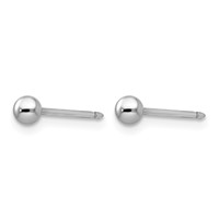 Inverness 14K White Gold 3mm Ball Post Piercing Earrings view 2