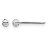 Inverness 14K White Gold 3mm Ball Post Piercing Earrings view 1