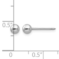 Inverness 14K White Gold 4mm Ball Post Piercing Earrings view 4
