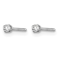 Inverness 14K White Gold 2mm CZ Post Piercing Earrings view 2