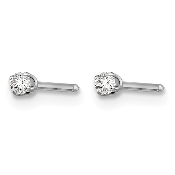 Inverness 14k White Gold 2mm CZ Post Piercing Earrings