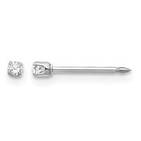 Inverness 14K White Gold 2mm CZ Post Piercing Earrings view 1
