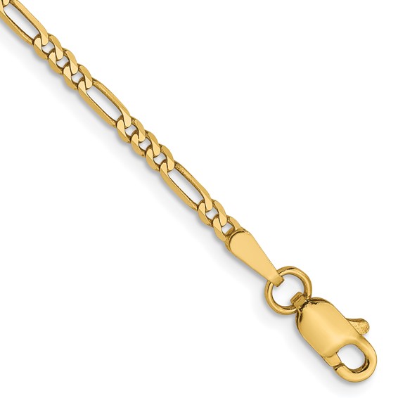 Leslie's 14K 1.8mm Flat Figaro Chain Anklet