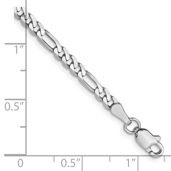 Leslie's 14K White Gold 3mm Flat Figaro Chain