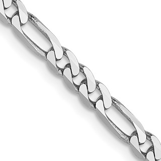 Leslie's 14K White Gold 3mm Flat Figaro Chain