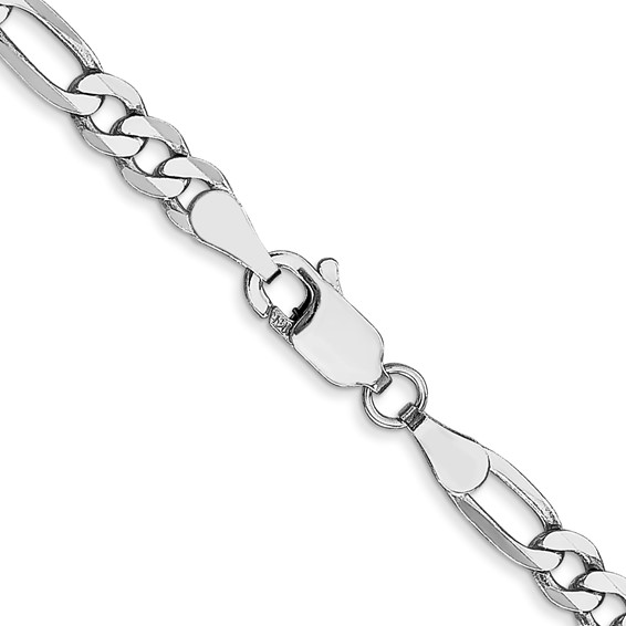 Leslie's 14K 4mm White Gold Flat Figaro Chain  Lobster Clasp