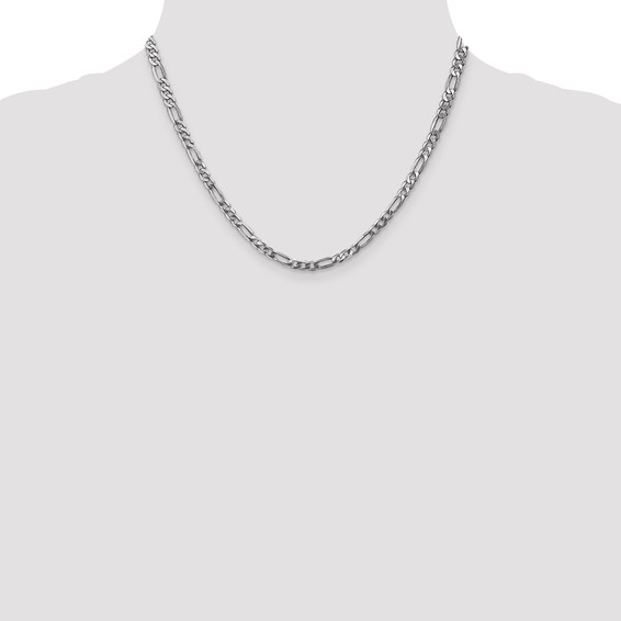 Leslie's 14K 4mm White Gold Flat Figaro Chain  Lobster Clasp