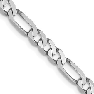 Leslie's 14K 4mm White Gold Flat Figaro Chain  Lobster Clasp