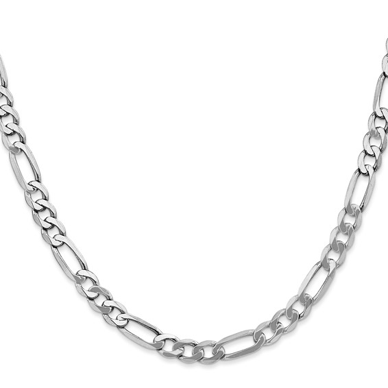 Leslie's 14K White Gold 5.5mm Flat Figaro Chain
