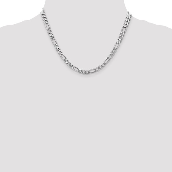 Leslie's 14K White Gold 5.5mm Flat Figaro Chain