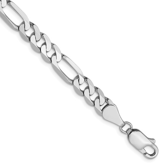 Leslie's 14K White Gold 5.5mm Flat Figaro Chain