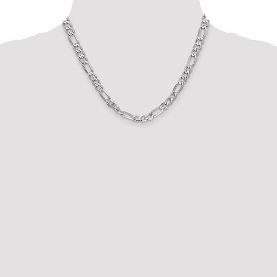 Leslie's 14K White Gold 6mm Flat Figaro Chain