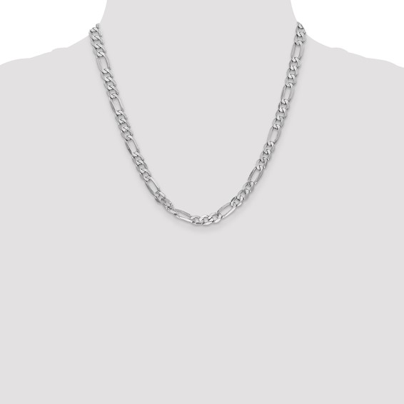 Leslie's 14K White Gold 6mm Flat Figaro Chain