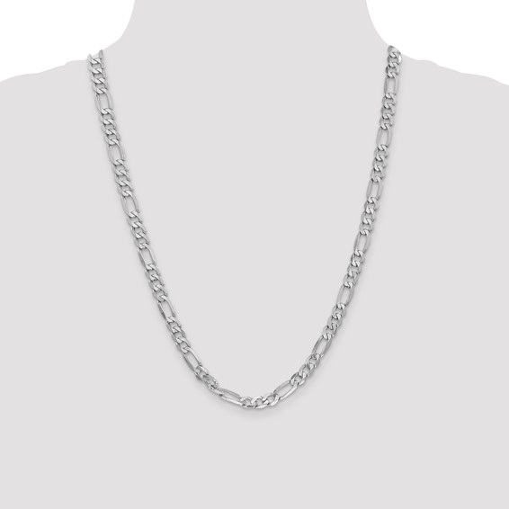 Leslie's 14K White Gold 6mm Flat Figaro Chain