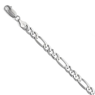 Leslie's 14K White Gold 6mm Flat Figaro Chain